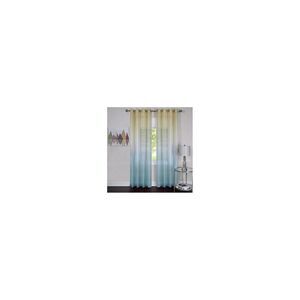 ElegantHome Set of 2 Rainbow Ombre Sheer Window Curtain Panels - Blue - (50 x